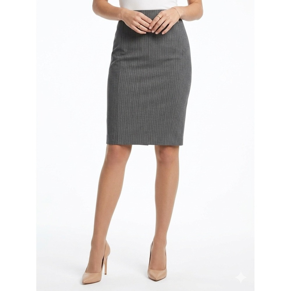 2/$30 - Club Monaco Pinstripe Pencil Skirt Career Wear Professional Gray 4